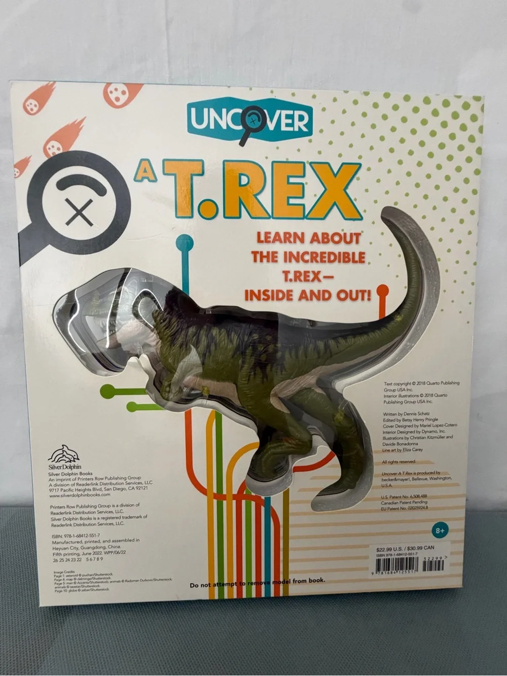 Uncover A T. Rex Book with 3D Model Silver Dolphin (F237)